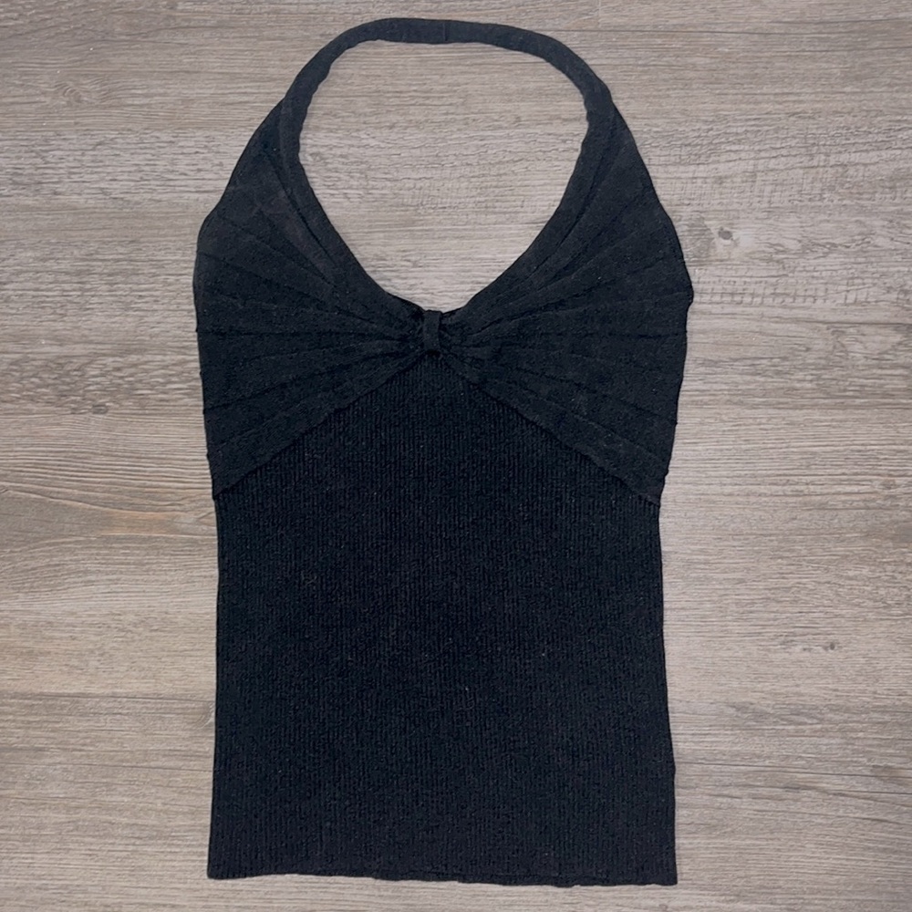 Bebe Halter Top Black large L tank comfortable sexy summer night out clubwear